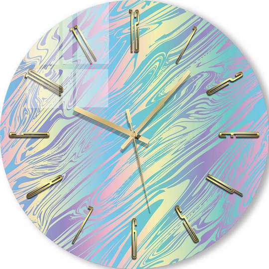 Glass clock - Rainbow Colors, 40cm