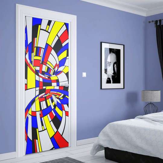 3D door sticker, Multi-colored abstraction, 60 x 90cm, Door Sticker