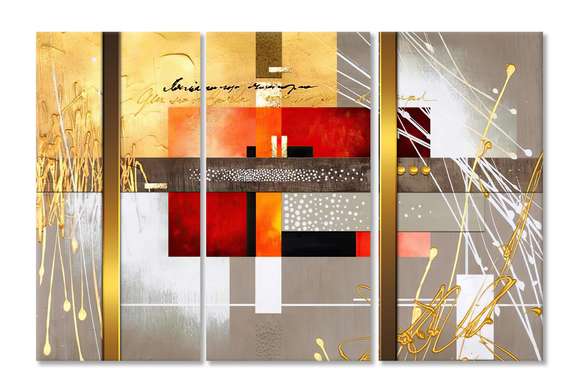 Tablou Pe Panza Multicanvas, Abstracție cu linii, 70 x 50