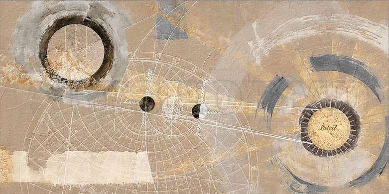 Постер - Старинная абстракция космоса, 60 x 30 см, Холст на подрамнике, Космос