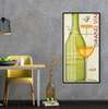 Poster - Sticla de vin cu un pahar pe masă, 45 x 90 см, Poster inramat pe sticla