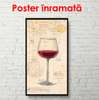 Постер - Бокал красного вина, 50 x 150 см, Постер в раме, Прованс