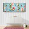 Poster - Roses, bird and butterflies, 150 x 50 см, Framed poster on glass, Botanical