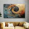 Poster - Golden swirl on abstract background, 90 x 45 см, Framed poster on glass, Abstract