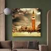 Poster - Tower in the ancient city, 100 x 100 см, Framed poster on glass, Vintage