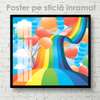 Poster - Rainbow, 100 x 100 см, Framed poster on glass