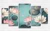 Modular picture, Pink lotus on blue background, 108 х 60