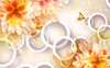 Screen - Orange flowers and butterflies on a background of white circles, 3
