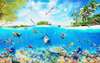 Фотообои - Голубой океан с дельфином и рыбками под водой