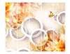 Screen - Orange flowers and butterflies on a background of white circles, 7