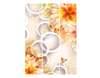 Screen - Orange flowers and butterflies on a background of white circles, 3