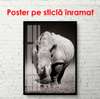 Poster - Rhinoceros, 45 x 90 см, Framed poster on glass, Black & White