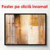 Постер - Золотистая текстура дерева, 90 x 60 см, Постер в раме, Абстракция
