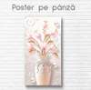 Постер - Ваза с розовыми тюльпанами, 45 x 90 см, Постер на Стекле в раме