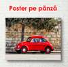 Poster - Mașina roșie lângă perete, 90 x 60 см, Poster înrămat, Transport