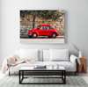 Poster - Red car near the wall, 90 x 60 см, Framed poster, Transport