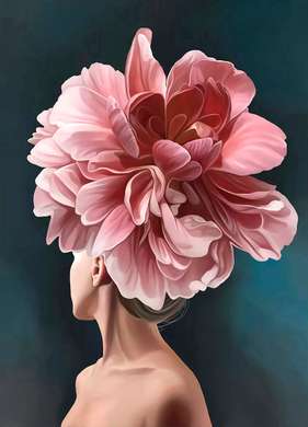 Tablou înramat - Bujor roz, 50 x 75 см