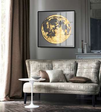 Poster - Lună de aur, 40 x 40 см, Panza pe cadru