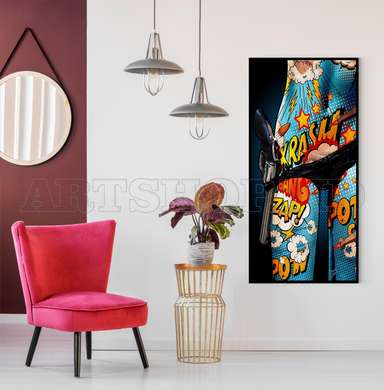 Poster - Art on the body, 30 x 60 см, Canvas on frame, Glamour