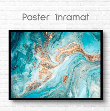 Poster - Sea waves, 90 x 60 см, Framed poster on glass