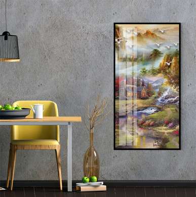 Poster - Beautiful fairytale landscape, 50 x 150 см, Framed poster