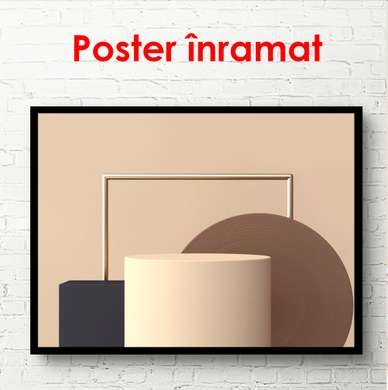 Poster - Forme geometrice în culori palide, 45 x 30 см, Panza pe cadru