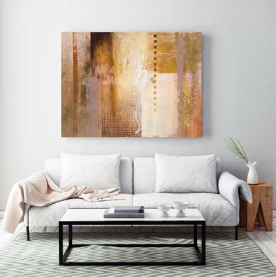 Poster - Golden wood texture, 90 x 60 см, Framed poster, Abstract