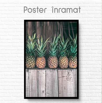 Poster - Ananas pe raft, 60 x 90 см, Poster inramat pe sticla