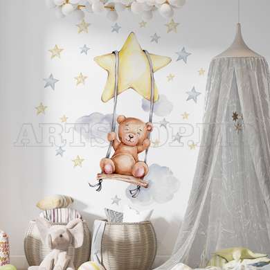 Wall decals, A teddy bear on a swing