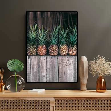Poster - Ananas pe raft, 60 x 90 см, Poster inramat pe sticla
