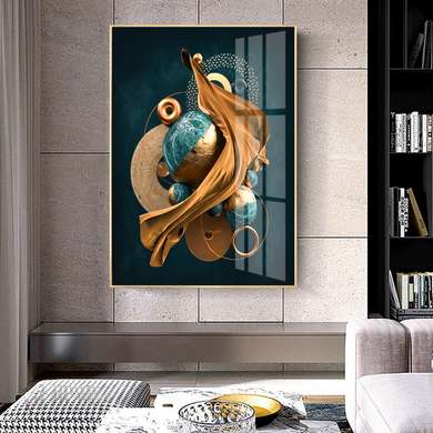 Poster - Abstract circles and spheres, 30 x 45 см, Canvas on frame