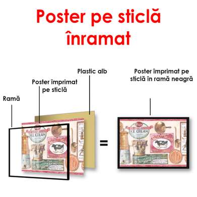 Постер - Плакат "Мороженое", 90 x 60 см, Постер в раме, Прованс