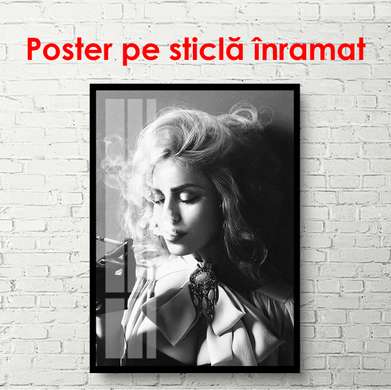 Poster - Portrait of Madonna with a cigarette, 60 x 90 см, Framed poster