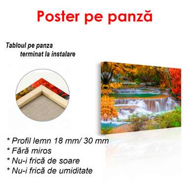 Poster - Peisajul frumos cu o cascadă, 90 x 60 см, Poster înrămat, Natură