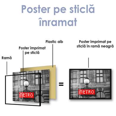 Poster - Metro, 45 x 30 см, Panza pe cadru, Alb Negru