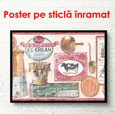 Poster - Un poster cu înghețata, 90 x 60 см, Poster înrămat, Provence