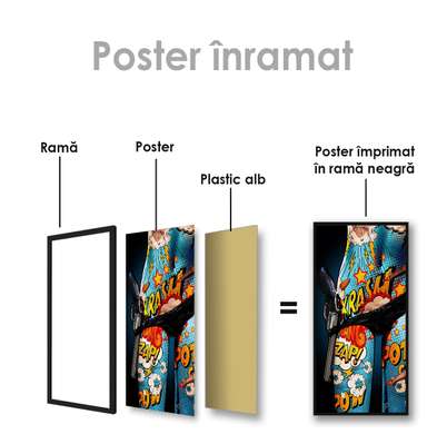 Poster - Art on the body, 45 x 90 см, Framed poster on glass, Glamour