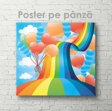 Poster - Rainbow, 100 x 100 см, Framed poster on glass