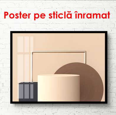 Poster - Geometric shapes in soft colors, 45 x 30 см, Canvas on frame, Minimalism