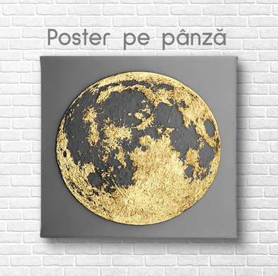 Poster - Lună de aur, 100 x 100 см, Poster inramat pe sticla, Glamour