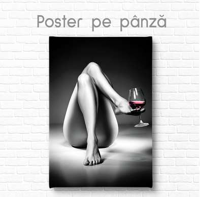 Poster - Pahar de vin rosu, 60 x 90 см, Poster inramat pe sticla