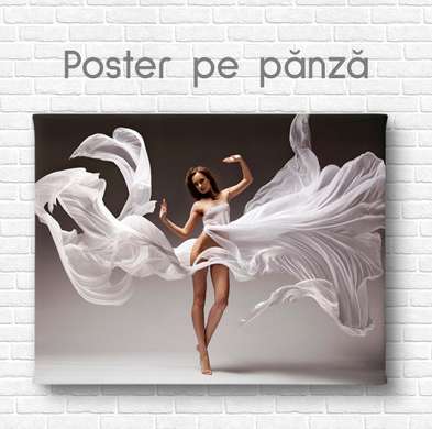 Poster - O fată într-o rochie, 90 x 60 см, Poster inramat pe sticla