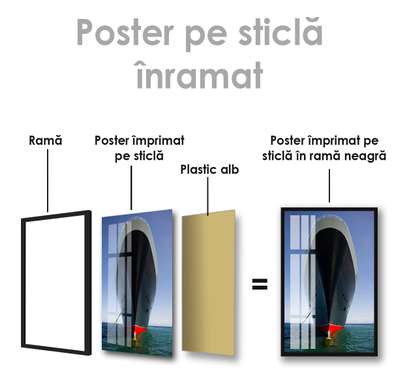 Poster - Corabia, 60 x 90 см, Poster inramat pe sticla