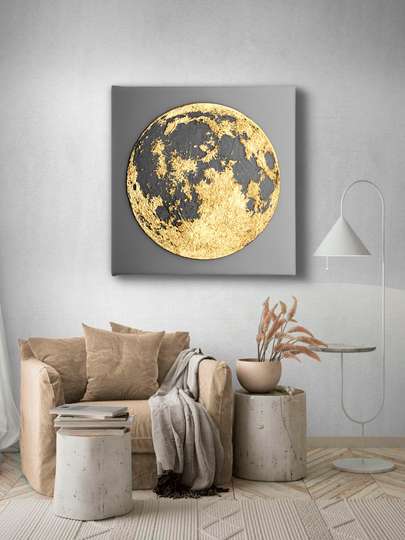 Poster, Lună de aur, 40 x 40 см, Panza pe cadru