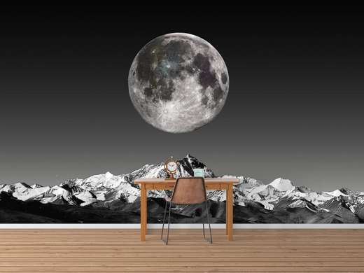 Wall Mural - Moon over the mountains