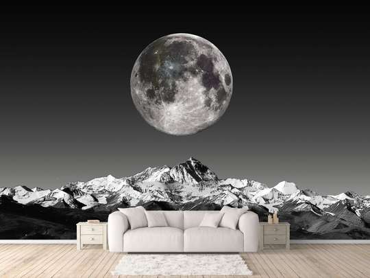Wall Mural - Moon over the mountains