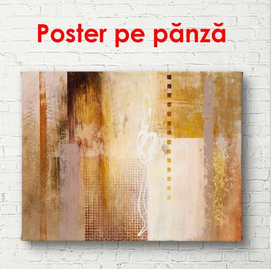 Постер - Золотистая текстура дерева, 90 x 60 см, Постер в раме