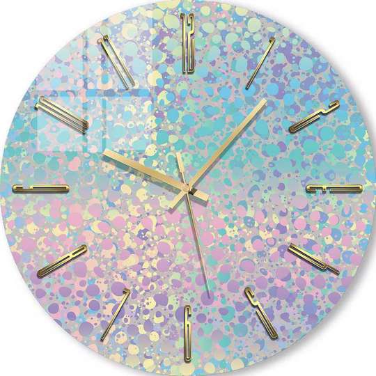 Glass clock - Rainbow Drops, 40cm