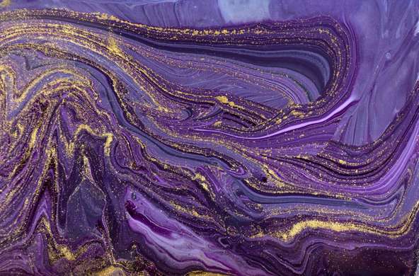 Framed Painting - Violet fluid art 1, 120 x 90 см