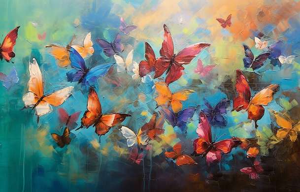 Modular picture, Multicolored butterflies, 108 х 60